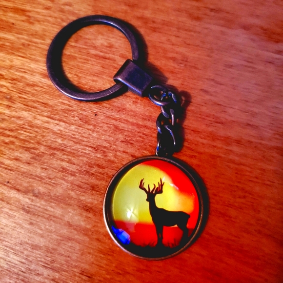 Deer scenery keychain hand crafted - Picture 1 of 1